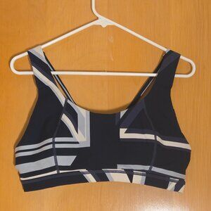 Sweaty Betty Womens Blue Geometric Polyamide/Elastane Sports Bra Size L Workout